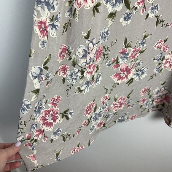 Talbots Women 14 Pure Silk Maxi Skirt Floral Lined Back Zip 90s Y2K Cottagecore - Picture 4 of 10